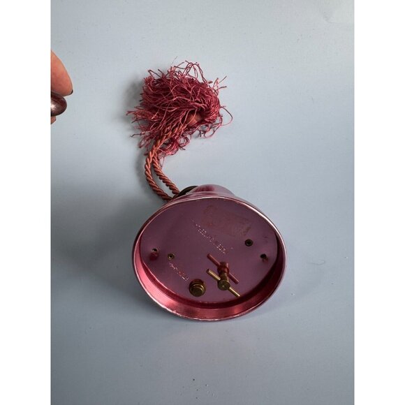 Vintage Swiss Wind-Up Musical Bell In Pink/Purple With Tassel Ornament - Picture 3 of 4